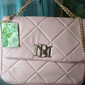 Badgley Mischka Pink Quilted Shoulder Bag